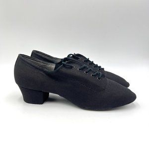 7W 7 WIDE Capezio Womens BR74 Practice‎ Cuban Black Ballroom Dance Shoes Heels